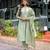Ethnic festive wear pista muslin stitched suit with dupatta