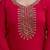Ethnic festive wear red viscose chanderi stitched suit with dupatta