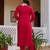 Ethnic festive wear red viscose chanderi stitched suit with dupatta