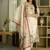 Ethnic festive wear off white viscose silk stitched suit with dupatta