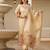 Ethnic festive wear off white viscose silk stitched suit with dupatta