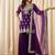 Ethnic festive wear purple georgette stitched suit with dupatta
