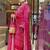 Ethnic festive wear red viscose silk stitched suit with dupatta