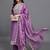 Ethnic festive wear purple chinon viscose stitched suit with dupatta