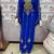 Royal Blue Embroidered Designer Stitched Kaftan with Golden Handwork Moroccan Style Abaya Dress