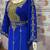 Royal Blue Embroidered Designer Stitched Kaftan with Golden Handwork Moroccan Style Abaya Dress