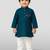 blue cotton printed kurta set with white pyjama - diwali special