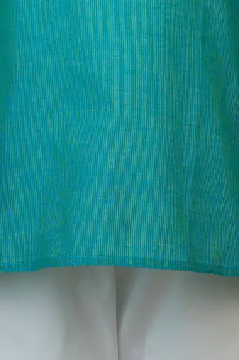light blue cotton printed kurta set with white pyjama - diwali special