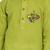 olive green cotton printed kurta set with white pyjama - diwali special