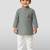 grey cotton printed kurta set with white pyjama - diwali special