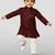 maroon cotton printed kurta set with white pyjama - diwali special