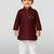 maroon cotton printed kurta set with white pyjama - diwali special