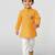 mustard cotton printed kurta set with white pyjama - diwali special