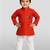 red cotton printed kurta set with white pyjama - diwali special