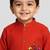red cotton printed kurta set with white pyjama - diwali special