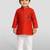 red cotton printed kurta set with white pyjama - diwali special
