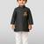 black cotton printed kurta set with white pyjama - diwali special