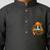 black cotton printed kurta set with white pyjama - diwali special