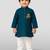 blue cotton printed kurta set with white pyjama - diwali special