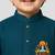 blue cotton printed kurta set with white pyjama - diwali special