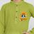 olive green cotton printed kurta set with white pyjama - diwali special