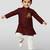 maroon cotton printed kurta set with white pyjama - diwali special
