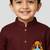 maroon cotton printed kurta set with white pyjama - diwali special