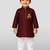 maroon cotton printed kurta set with white pyjama - diwali special