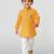 mustard cotton printed kurta set with white pyjama - diwali special