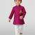 purple cotton printed kurta set with white pyjama - diwali special