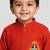 red cotton printed kurta set with white pyjama - diwali special