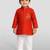 red cotton printed kurta set with white pyjama - diwali special
