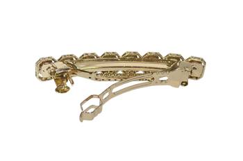 Round and square shape antique gold plated cz and uncut kundan stone 1 hair clip for women and girls 3