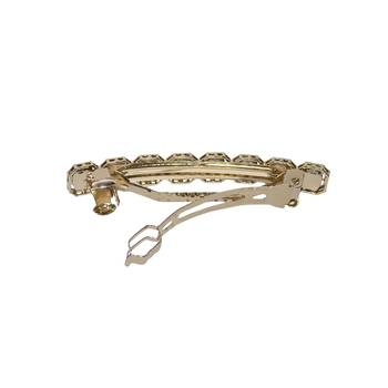 Excellent round & square shape antique gold plated uncut kundan stone 1 hair clip for women & girls 3