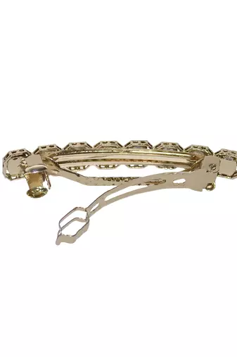 Excellent round & square shape antique gold plated uncut kundan stone 1 hair clip for women & girls