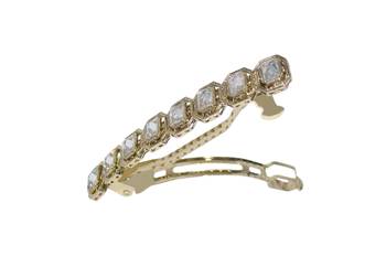 Excellent round & square shape antique gold plated uncut kundan stone 1 hair clip for women & girls 4