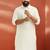 men's white pathani kurta - viscose casual traditional wear