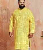 yellow lahariya kurta - cotton summer traditional wear