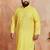 men's yellow lahariya kurta - cotton summer traditional wear