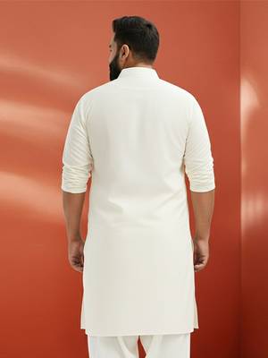 white pathani kurta - viscose casual traditional wear 4