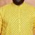 men's yellow lahariya kurta - cotton summer traditional wear