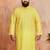 men's yellow lahariya kurta - cotton summer traditional wear