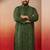 men's green bandhani kurta - foil print traditional festive