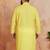 men's yellow lahariya kurta - cotton summer traditional wear