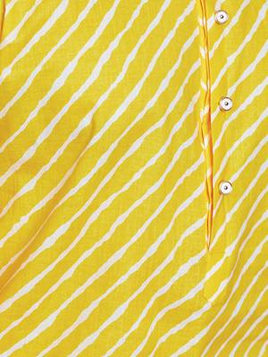 yellow lahariya kurta - cotton summer traditional wear 5