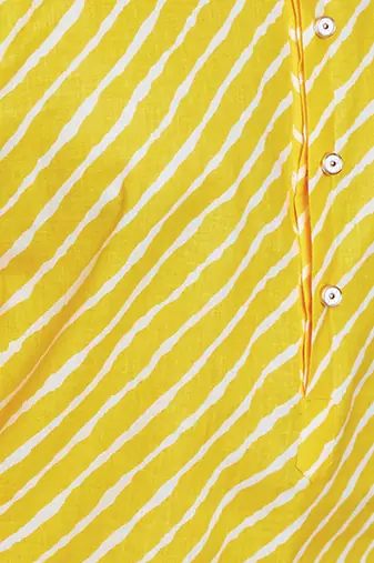 yellow lahariya kurta - cotton summer traditional wear