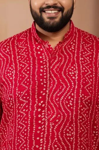 falsa bandhani kurta - foil print traditional festive