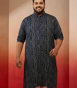 blue bandhani print kurta with pyjama - festive ethnic set