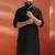 men's black pathani kurta - viscose casual traditional wear