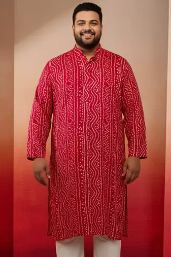 falsa bandhani kurta - foil print traditional festive
